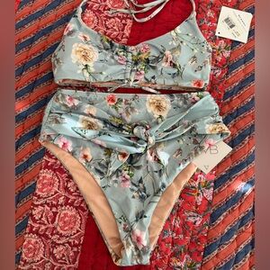 NWT Vicious Young Babes Floral High Waisted Bikini Set